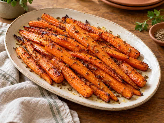 Carottes rôties au cumin et au citron