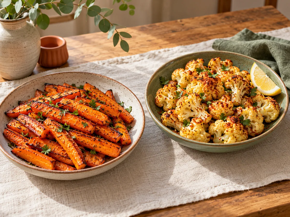 Due contorni di verdure al forno