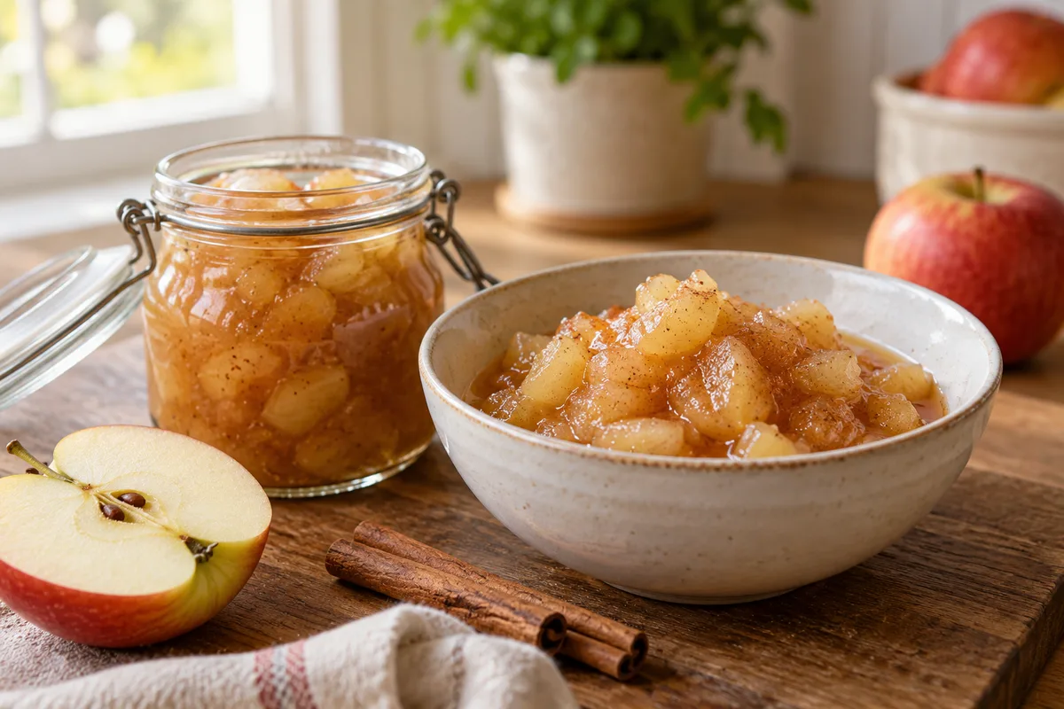 Compote de pommes maison sans sucre ajouté