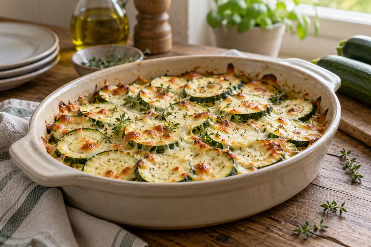 Gratin de courgettes à la mozzarella