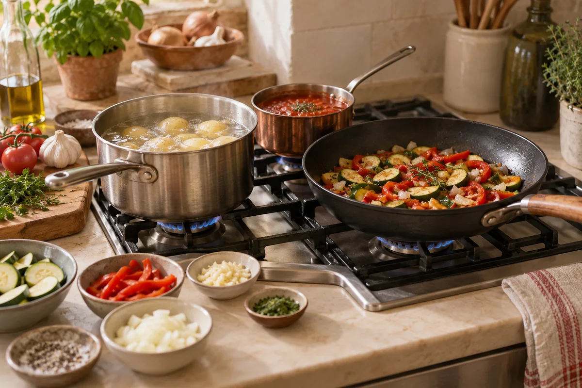 Organiser plusieurs cuissons pour servir le repas ensemble