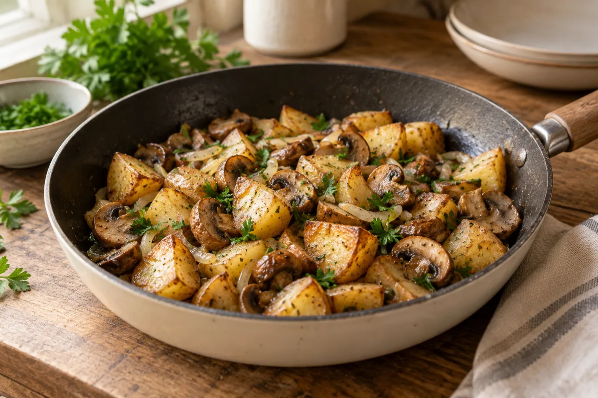 Poêlée de pommes de terre et champignons